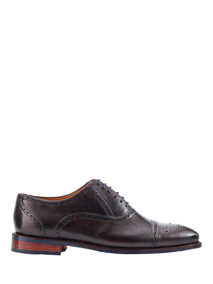 Jones Bootmaker Mercer Wide Fit Leather Oxford Shoes, Dark Brown, Dark Brown