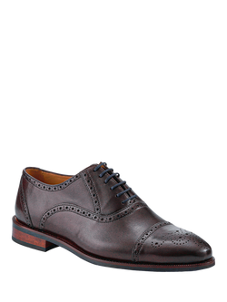 Jones Bootmaker Mercer Wide Fit Leather Oxford Shoes, Dark Brown - view 2, Dark Brown