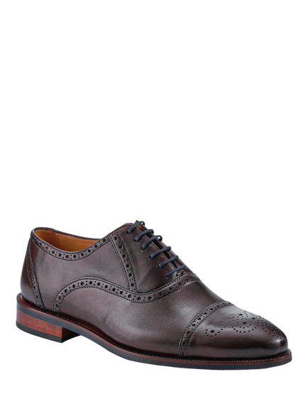 Jones Bootmaker Mercer Wide Fit Leather Oxford Shoes, Dark Brown - view 2, Dark Brown