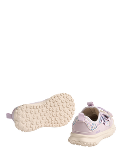 WHEAT Kids' Floral Elastic Lace Trainers, Powder Blue/Lilac - view 2, Powder Blue/Lilac