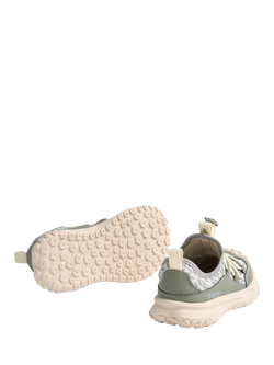 WHEAT Kids' Printed Elastic Lace Trainers, Grey/Stone - view 2, Grey/Stone