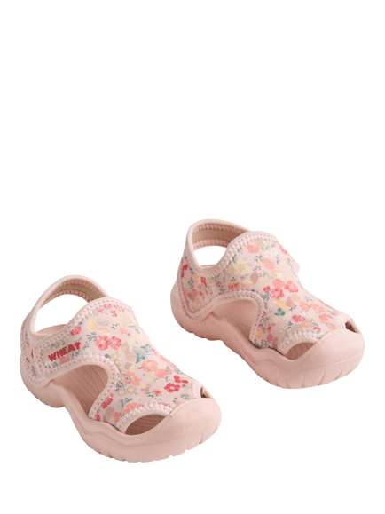 WHEAT Kids' Bani Floral Sandals, Ivory/Multi - view 2, Ivory/Multi