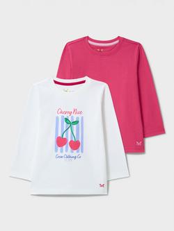 Crew Clothing Kids' Long Sleeve Top, Pack of 2, Cream, Cream