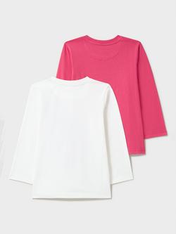 Crew Clothing Kids' Long Sleeve Top, Pack of 2, Cream - view 2, Cream