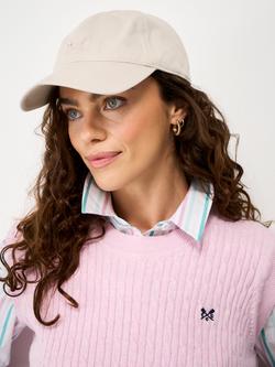Crew Clothing Embroidered Logo Baseball Cap, Stone - view 2, Stone