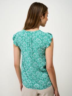 Crew Clothing Ondine Floral Top, Multi Green - view 2, Multi Green