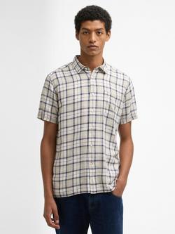 Barbour Midfield Regular Fit Textured Large Scale Check Shirt, Oban Mist, Oban Mist