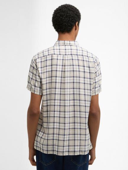 Barbour Midfield Regular Fit Textured Large Scale Check Shirt, Oban Mist - view 2, Oban Mist
