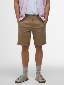 Barbour Cotton Rich Washed Twill Chino Shorts, Stone