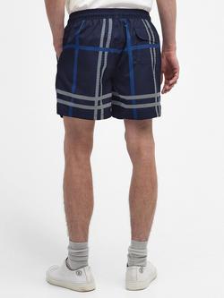 Barbour Twain Tartan Swim Shorts, Navy - view 2, Navy
