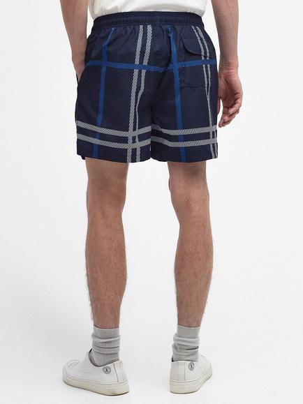 Barbour Twain Tartan Swim Shorts, Navy - view 2, Navy