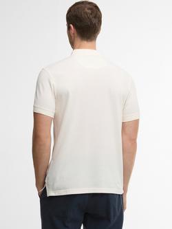 Barbour Blaine Cotton Regular Fit Tartan Trim Polo Shirt, Whisper White - view 2, Whisper White