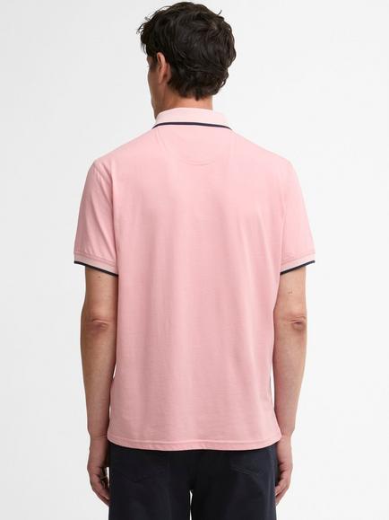 Barbour Cornsay Cotton Tailored Fit Short Sleeve Polo Shirt, Mineral Pink - view 2, Mineral Pink