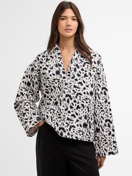 Barbour International Santana Leopard Print Cotton Shirt, Multi, Multi
