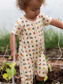 Little Green Radicals Baby Short Sleeve Printed Romper, Multi - view 2, Multi