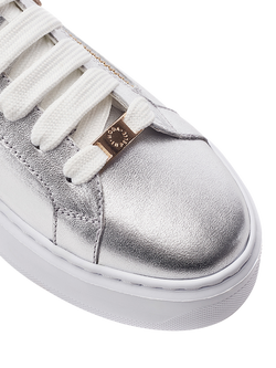 Moda in Pelle Bluebelle Leather Trainers, Silver Gold - view 2, Silver Gold