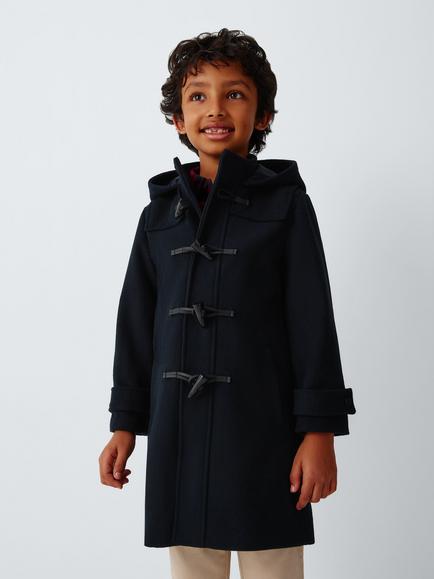 John Lewis Heirloom Collection Kids' Wool Blend Duffle Coat, Navy, Navy