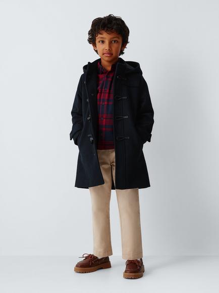 John Lewis Heirloom Collection Kids' Wool Blend Duffle Coat, Navy - view 2, Navy