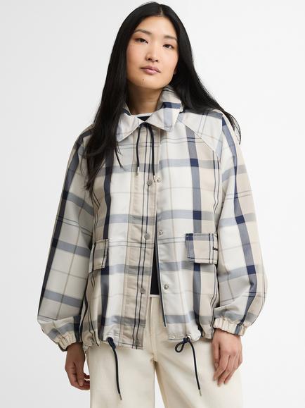 Barbour Ballina Check Showerproof Jacket, Navy, Navy