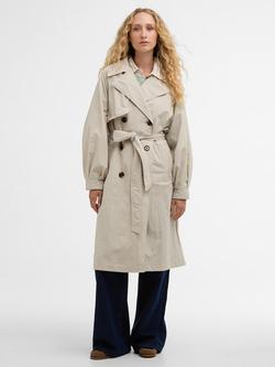 Barbour Layla Showerproof Trench Coat, Mist/Dress Navy, Mist/Dress Navy