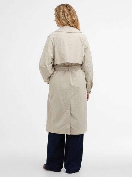 Barbour Layla Showerproof Trench Coat, Mist/Dress Navy - view 2, Mist/Dress Navy