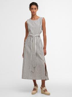 Barbour Inez Stripe Midi Dress, Dark Navy, Dark Navy