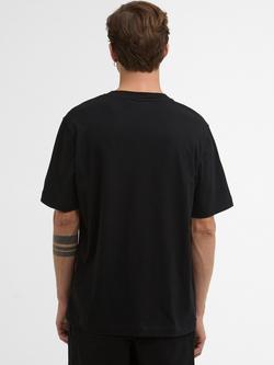 Barbour International Theo Applique Logo Regular Fit Cotton T-Shirt, Black - view 2, Black