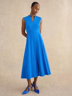 Hobbs Erin Sleeveless Midi Dress, Azure Blue, Azure Blue