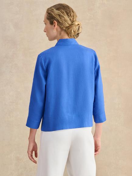 Hobbs Nita Pure Linen Shirt - view 2, French Blue