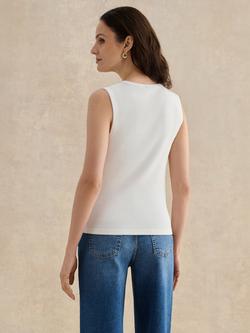 Hobbs Gaia Ribbed Vest Top, Ivory - view 2, Ivory