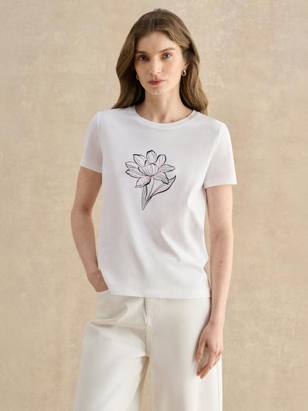 Hobbs Pixie Floral T-Shirt, White, White