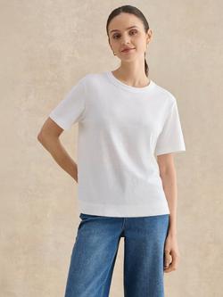 Hobbs Reece Round Neck T-Shirt, White, White