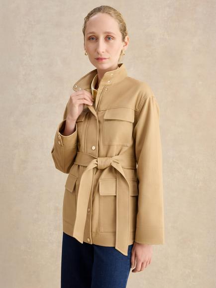 Hobbs Chara Tie Waist Utility Jacket, Cashew Brown, Cashew Brown