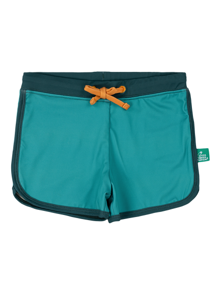 Little Green Radicals Kids Swim Shorts, Turquoise, Turquoise