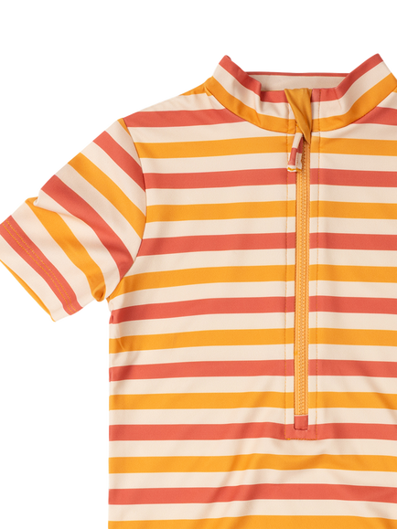 Little Green Radicals Baby Striped Short Sleeve Swimsuit, Multi - view 2, Multi