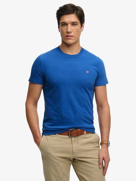Superdry Essential SD&Co Logo Embroidered Cotton Slim Fit T-Shirt, Monaco Blue