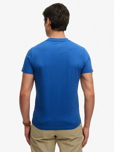 Superdry Essential SD&Co Logo Embroidered Cotton Slim Fit T-Shirt - view 2, Monaco Blue
