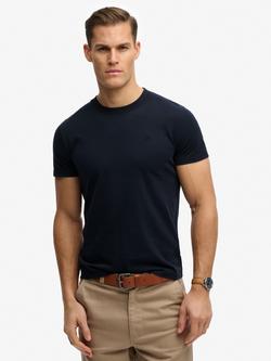 Superdry Essential SD&Co Logo Embroidered Cotton Slim Fit T-Shirt, Eclipse Navy