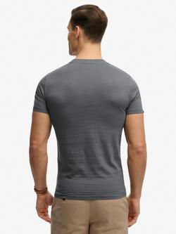 Superdry Essential Company Logo Embroidered Cotton Slim Fit T-Shirt - view 2, Stormy Blue