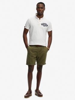 Superdry Premium Straight Fit Textured Chino Shorts, Olive, Olive
