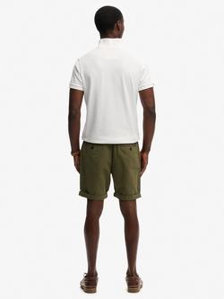 Superdry Premium Straight Fit Textured Chino Shorts, Olive - view 2, Olive