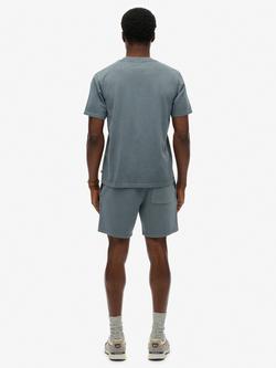 Superdry Micro Logo Cotton Blend Shorts, Stormy Weather Blue - view 2, Stormy Weather Blue