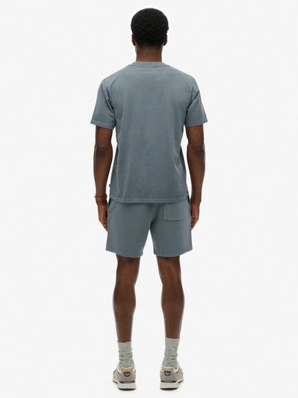 Superdry Micro Logo Cotton Blend Shorts, Stormy Weather Blue - view 2, Stormy Weather Blue