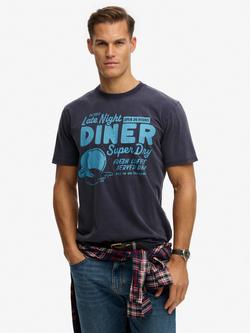 Superdry Local Business Cotton Loose Fit T-Shirt, Lauren Navy, Lauren Navy