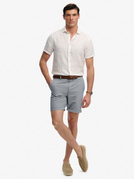 Superdry Premium Straight Fit Textured Chino Shorts, Blue