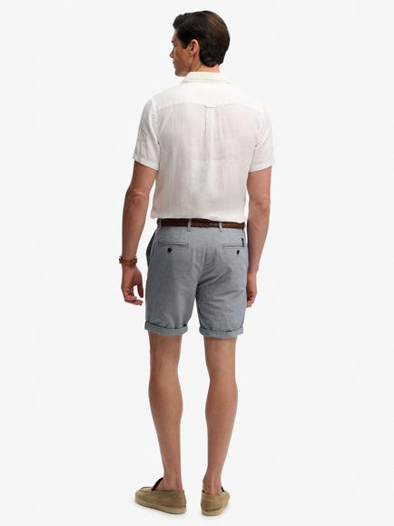 Superdry Premium Straight Fit Textured Chino Shorts - view 2, Blue