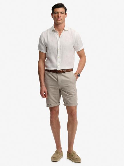 Superdry Premium Straight Fit Textured Chino Shorts, Tan