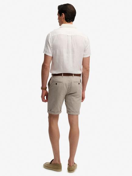 Superdry Premium Straight Fit Textured Chino Shorts - view 2, Tan