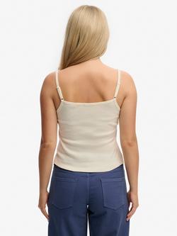 Superdry Athletic Essentials Embroidered Button Cami Top, Off White - view 2, Off White