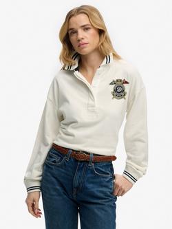 Superdry Crest Rugby Top, Off White